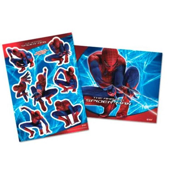 KIT DECORATIVO FESTA  HOMEM ARANHA - 01 PAINEL - E 7 ENFEITES DESTACÁVEIS - JUNCO