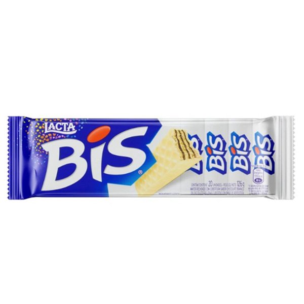 CHOCOLATE WAFER BIS BRANCO - COM 20 UNIDADES - 126G - LACTA