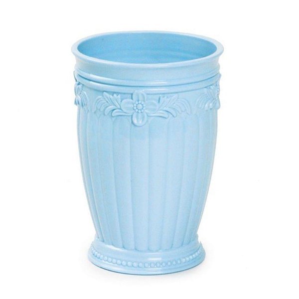 CACHEPOT FLORAL AZUL CLARO 8X8X11,8 - 1 UNIDADE - CROMUS