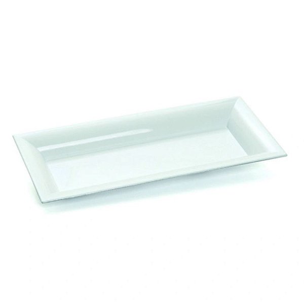 BANDEJA DECORATIVA RETANGULAR PEQUENA BRANCA 28X12X3 - 1 UNIDADE - CROMUS