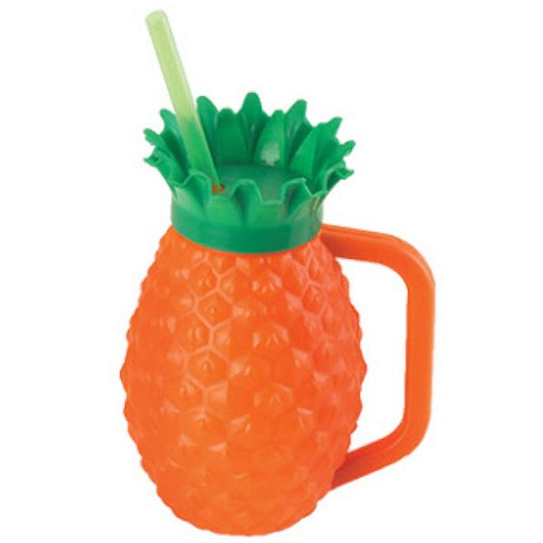 COPO CANECA DE ABACAXI COM CANUDO TAMPA E ALÇA 500ML - INJETEMP