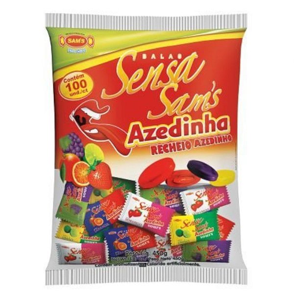 BALAS SENSA SAM´S AZEDINHA 450G - PACOTE COM 100 UNIDADES - SIMAS