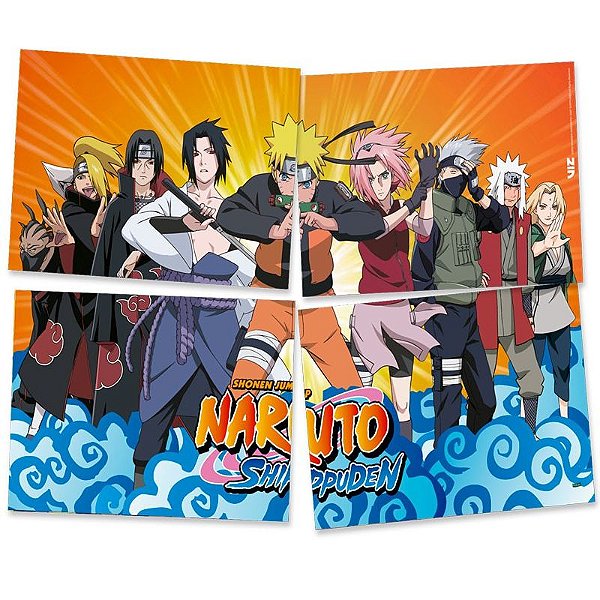 PAINEL GIGANTE PARA DECORAÇÃO FESTA NARUTO - CONTÉM 4 LÂMINAS - QUE FORMA 01 PAINEL DE 1,28M X 0,90M - FESTCOLOR