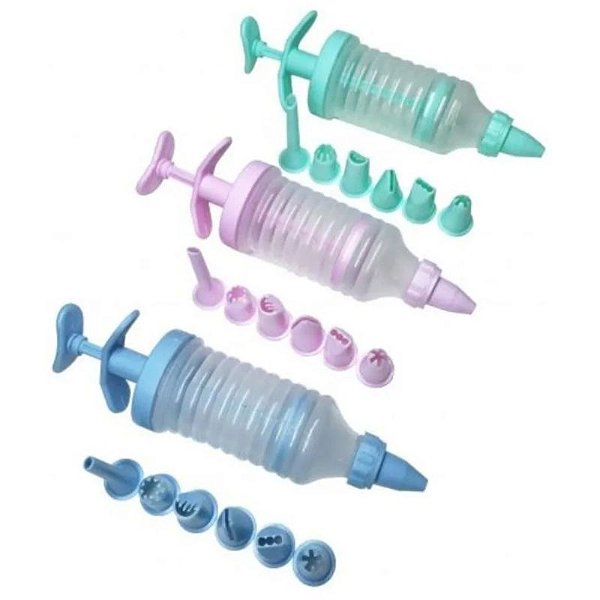 DECORADOR DE BOLOS COM 07 BICOS - CORES VARIADAS - DECOR-ÚTIL