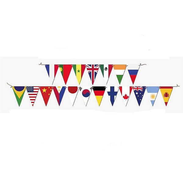 FAIXA DECORATIVA BANDEIRA PAISES FESTA NOW UNITED - 2,40M X 19CM - FESTCOLOR