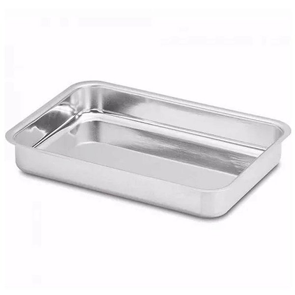 ASSADEIRA RETANGULAR DE ALUMÍNIO ALTA Nº 4 -  42.5X30.8CM - NACIONAL