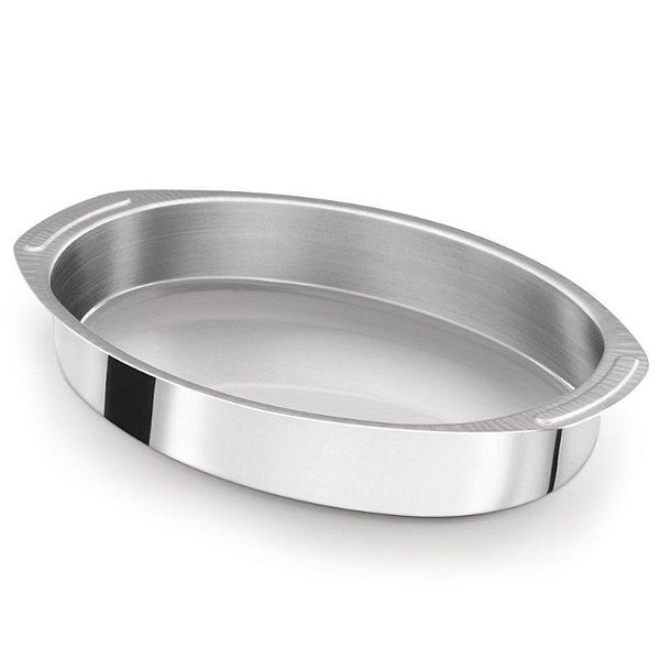 ASSADEIRA OVAL DE ALUMÍNIO - A 5,5 X C 32,6 X  L 19,6 - 01 UNIDADE - NACIONAL