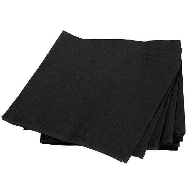 GUARDANAPO LISO PRETO  - 30 X 31 CM - 50 UNIDADES - FLIP