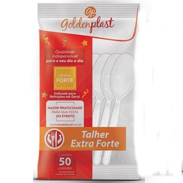 COLHER DE REFEIÇÃO MASTER BRANCA - 50 UNIDADES - GOLDENPLAST