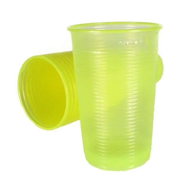 COPO DESCARTÁVEL AMARELO NEON 500ML 20 UNIDADES - CÓD.:984/102 - 20 UNIDADES - KAIXOTE