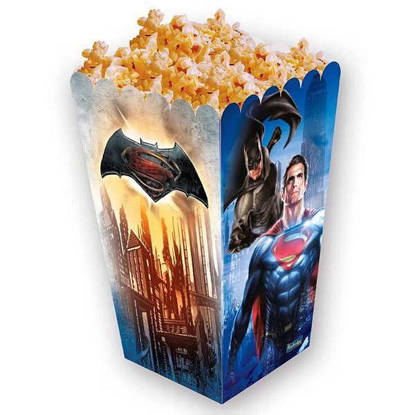 CAIXA PARA PIPOCA FESTA BATMAN VS SUPERMAN - CONTÉM 08 UNIDADES - FESTCOLOR