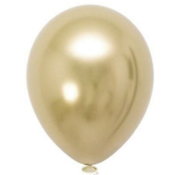BALÃO DE FESTA METÁLICO 5'' 12CM - METALLIC BALLOONS - DOURADO - 25 UNIDADES - SÃO ROQUE