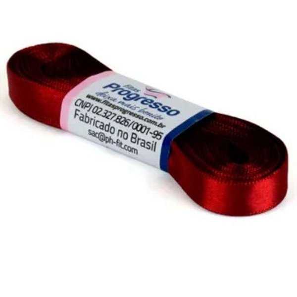 FITA DE CETIM PROGRESSO 10MM - 10M COR 389 VINHO - 01 UNIDADE - PROGRESSO