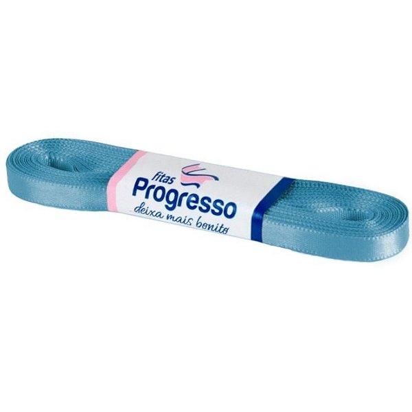 FITA DE CETIM PROGRESSO 7MM - 10M COR 213 AZUL TURQUESA - 01 UNIDADE - PROGRESSO