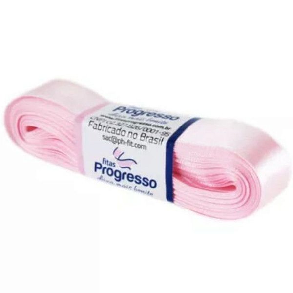 FITA DE CETIM PROGRESSO 22MM Nº5 - 10M COR 206 ROSA CLARO - 01 UNIDADE - FITAS PROGRESSO