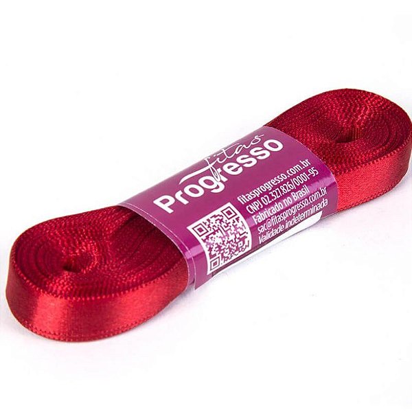 FITA DE CETIM PROGRESSO 10MM - 10M COR 209 VERMELHO - 01 UNIDADE - PROGRESSO