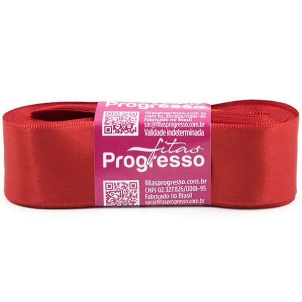 FITA DE CETIM PROGRESSO 30MM - 10M COR 209 VERMELHO - 01 UNIDADE - PROGRESSO