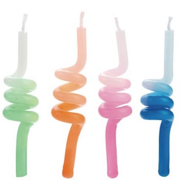 VELA TUBO DEGRADE - 4 UNIDADES - SILVER FESTAS