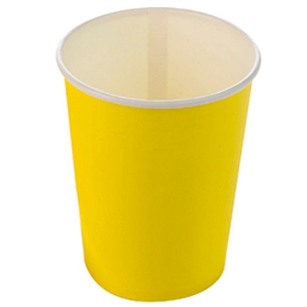 COPO DE PAPEL LISO - AMARELO - 270 ML - CONTÉM 10 UNIDADES - SILVER FESTAS