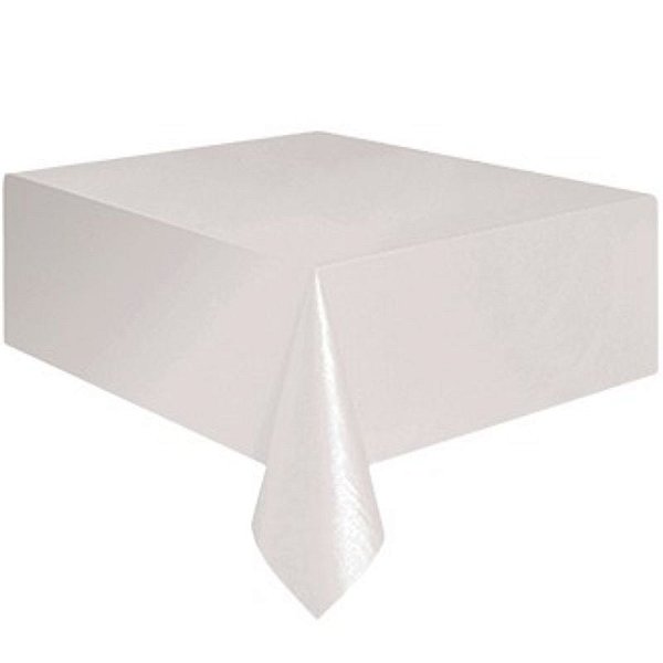 TOALHA DE MESA HAPPY LINE BRANCA 137X274 CM - 01 UNIDADE - SILVER FESTAS