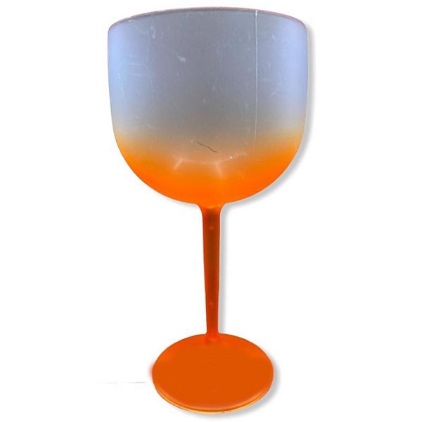 TAÇA DE GIN DEGRADÊ LARANJA FLUORESCENTE - 01 UNIDADE - MAR PLÁSTICOS