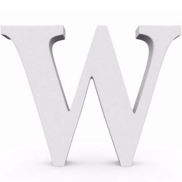 LETRA MDF BRANCA - W - 12X10CM - REAL SEDA