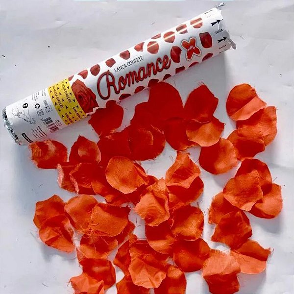 LANÇA CONFETE  ROMANCE PAPEL  VERMELHO  PÉTALAS  DE ROSAS - 30 CM - MAKE +