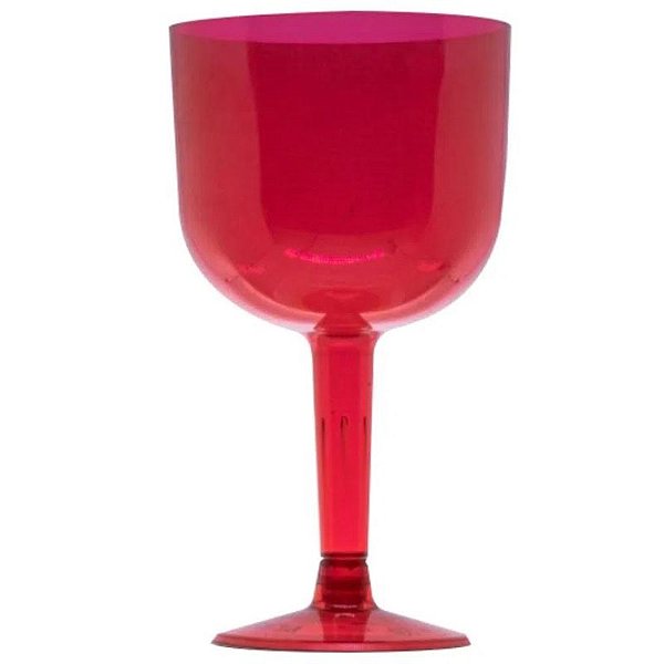 TAÇA PIT 500 GIN VERMELHO GLASS COM 4 UNIDADES - PLASTILÂNIA
