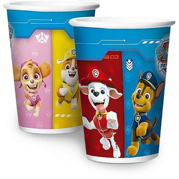 COPO DE PAPEL FESTA PATRULHA CANINA 180ML - CONTÉM 12 UNIDADES - REGINA FESTAS