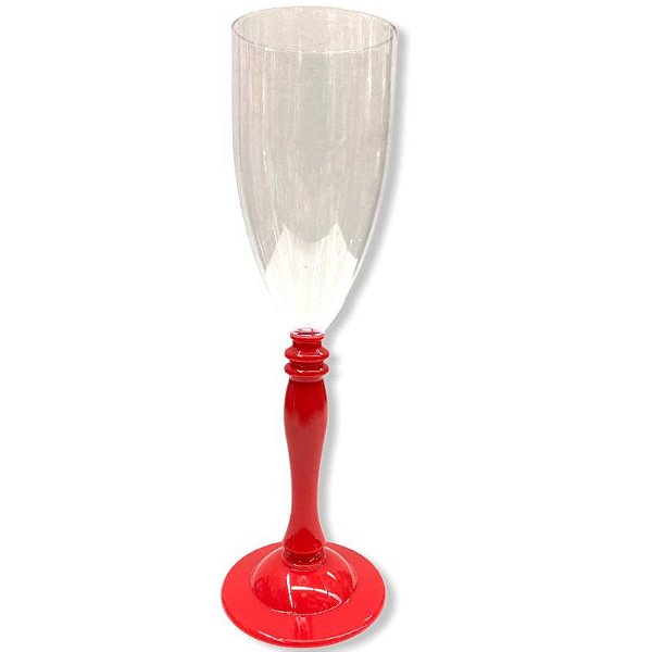TAÇA DE CHAMPAGNE COLONIAL 210 ML - VERMELHO - 01 UNIDADE - LSC TOYS