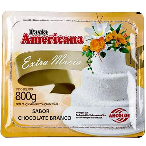 PASTA AMERICANA SABOR CHOCOLATE BRANCO - 800G - ARCOLOR