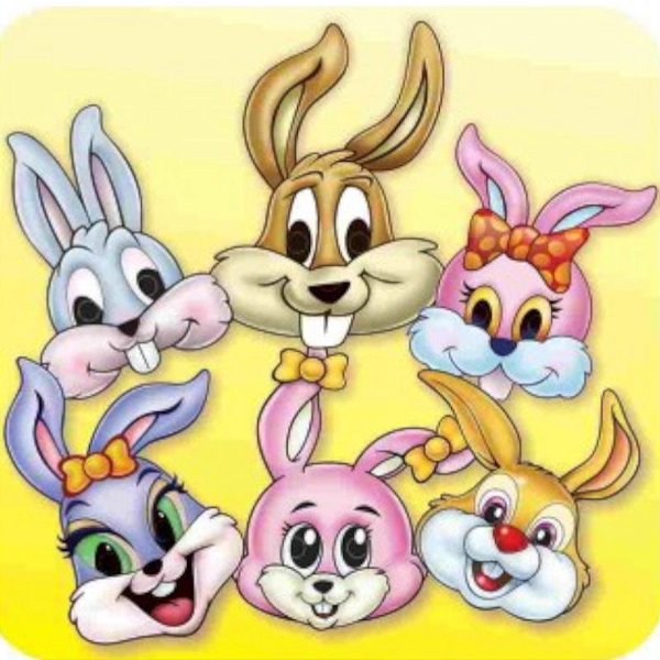 MÁSCARA COELHO - COM 06 UNIDADES - FESTA MALUCA