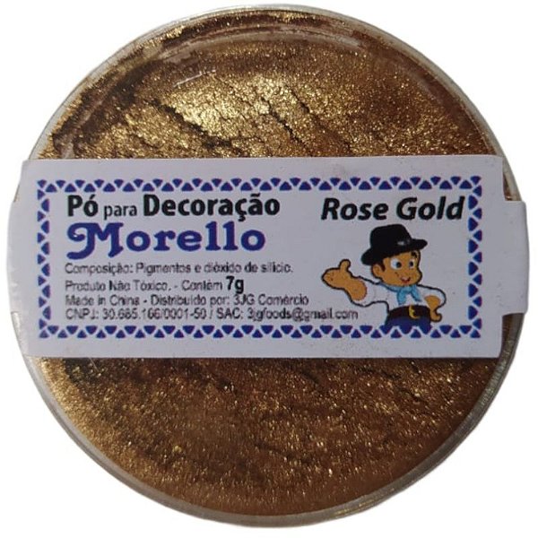 PÓ PARA DECORAÇÃO - BRILHO ROSE GOLD - 7G - MORELLO
