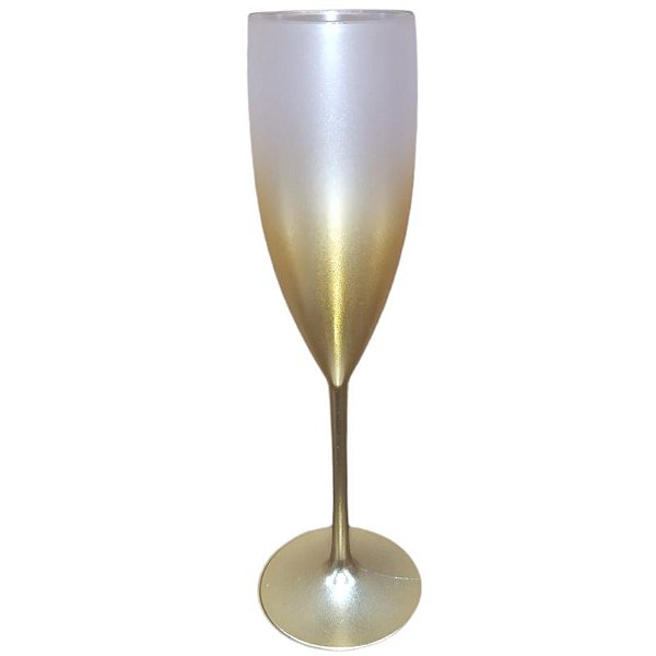 TAÇA DE CHAMPAGNE DEGRADÊ DOURADO  - 01 UNIDADE - MAR PLÁSTICOS