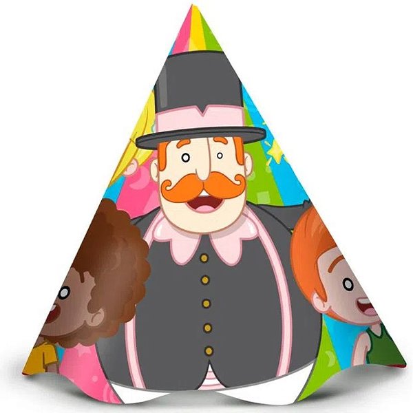 CHÁPEU DE ANIVERSÁRIO FESTA MUNDO BITA - 12 UNIDADES - REGINA FESTAS