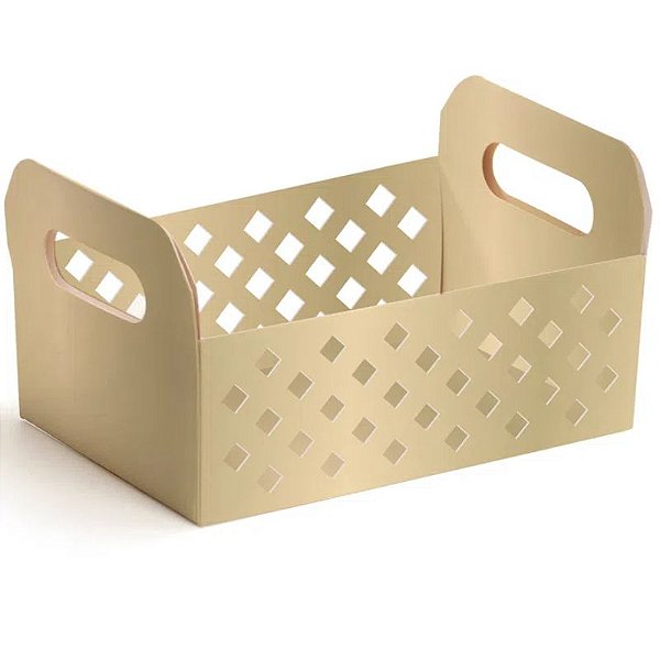 CAIXOTE DE PAPEL CARTÃO  GOLD - TAM G 25X19X10 CM -  01 UNIDADE - CROMUS