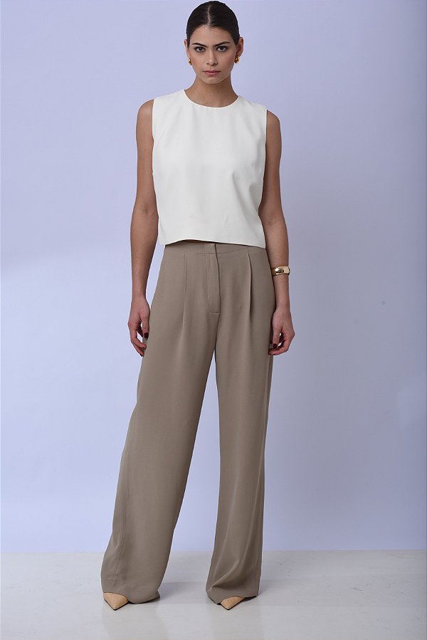 Calça Crepe Patou Cáqui