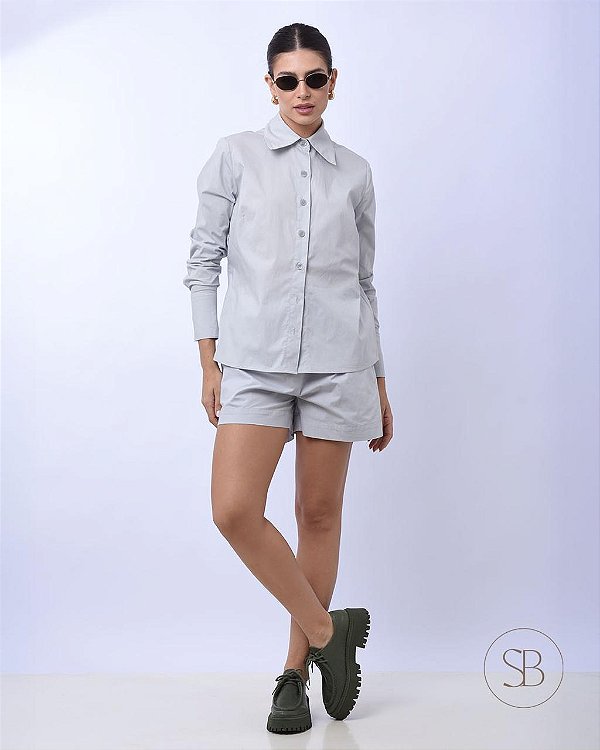 Camisa Cinza Tricoline