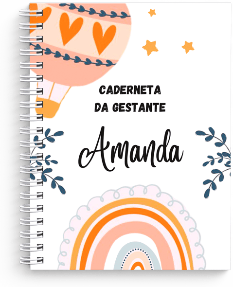 Caderneta da Gestante Premium  - Arco-íris Balão