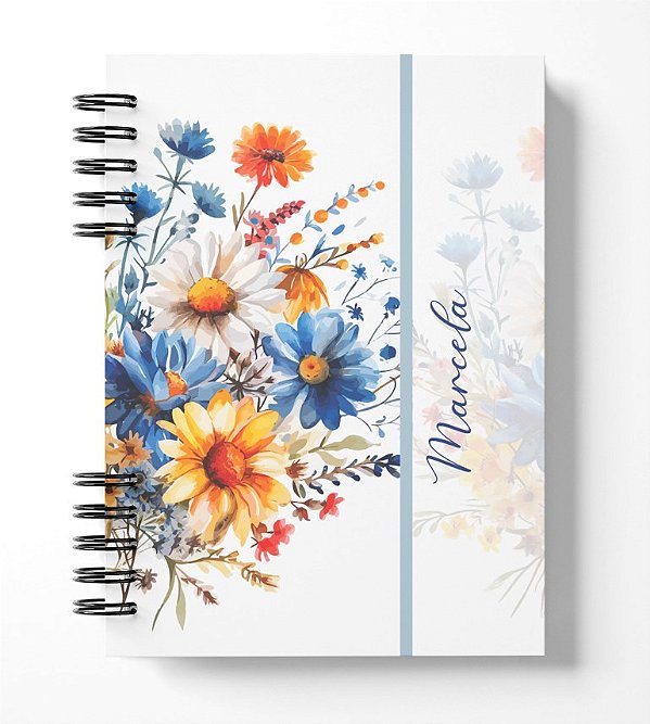 Planner Personalizado Floral Azul