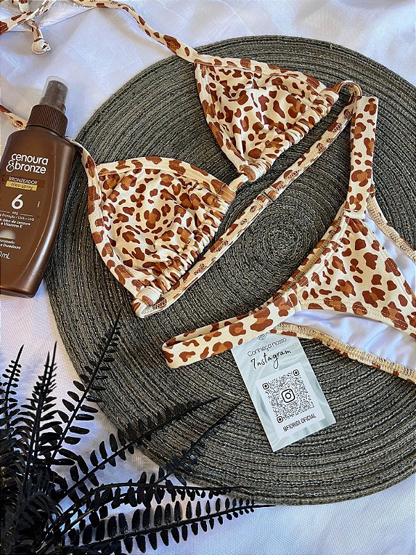 Biquini Marquinha Amaré - Oncinha Bege