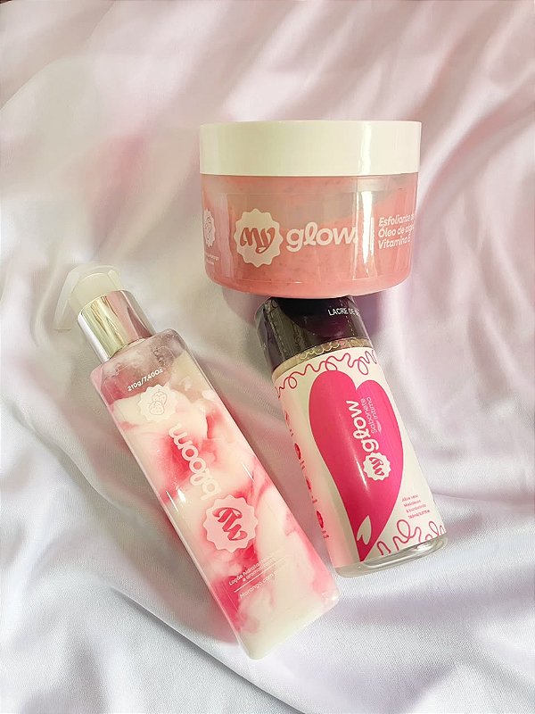 KIT MY GLOW - Hidratante Bifásico | Esfoliante | Sabonete Íntimo