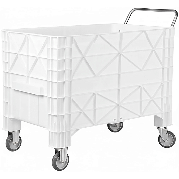 Carrinho Coletor Empilhável 370 Litros Branco sem Tampa