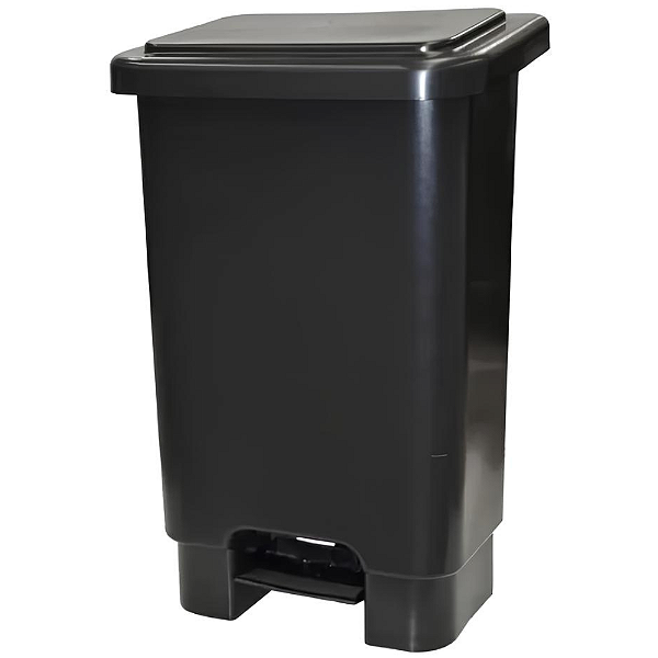 Lixeira Retangular com Pedal 75 Litros Preta