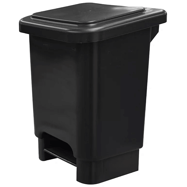 Lixeira Retangular com Pedal 25 Litros Preta