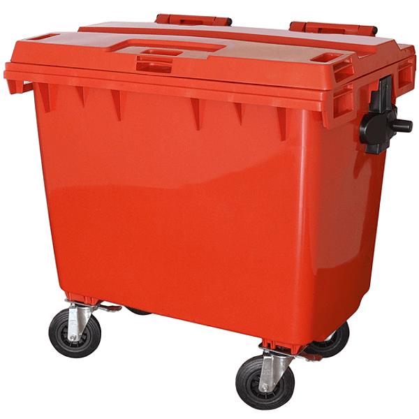Contentor de Lixo com Rodas 1000 Litros Laranja