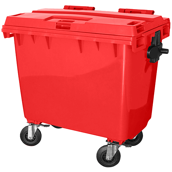 Contentor de Lixo com Rodas 660 Litros Vermelho