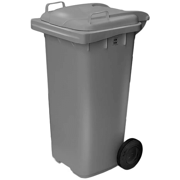 Contentor de Lixo com Rodas 120 Litros Cinza