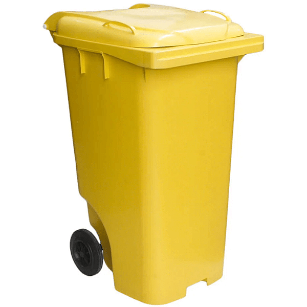 Contentor de Lixo com Rodas 240 Litros Amarelo