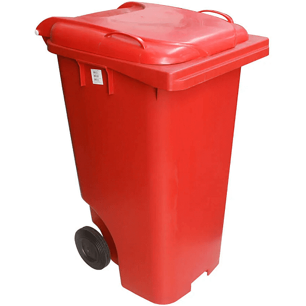 Contentor de Lixo com Rodas 240 Litros Vermelho